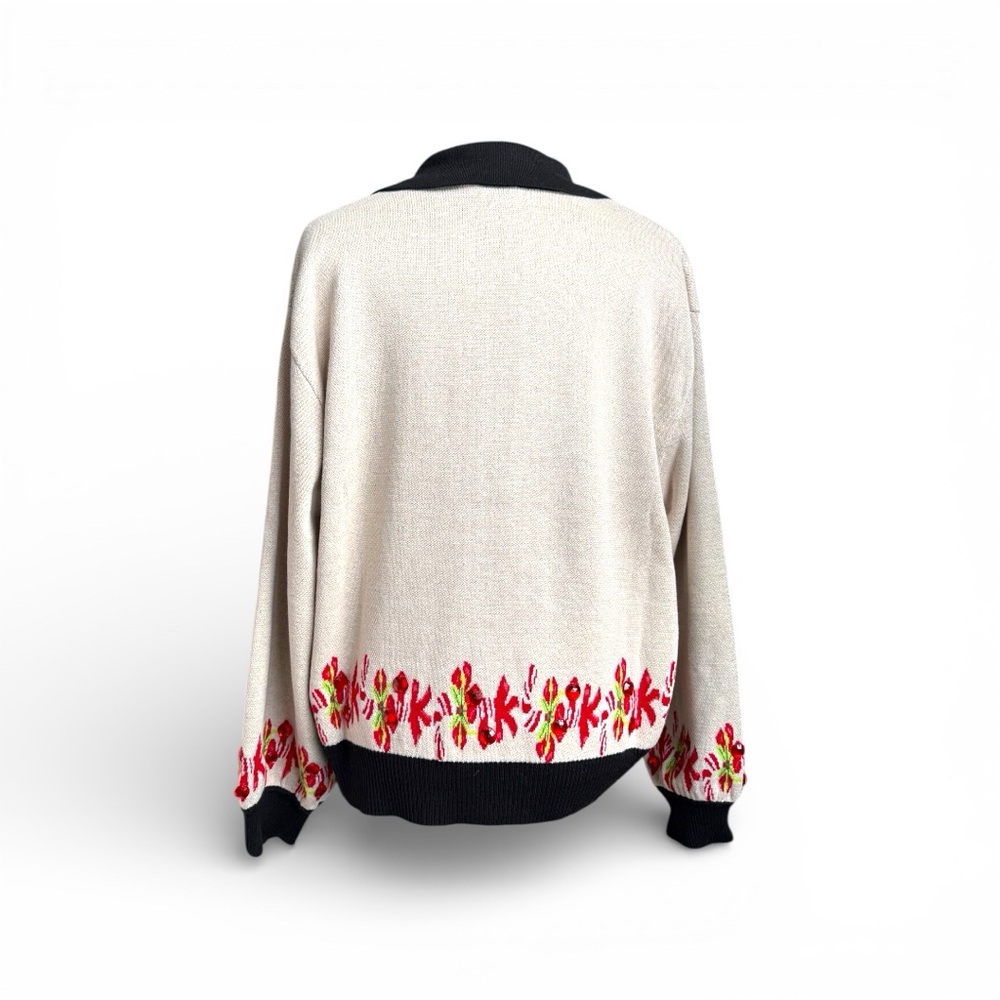QUEEN OF SPARKLES Festive Nutcracker Cardigan - Black, White, Red - Picture 6 of 9
